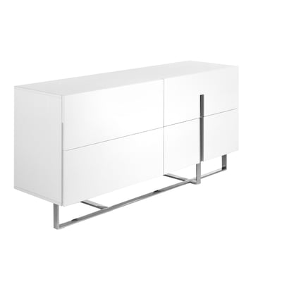 Buffet en bois blanc et acier chromé ANGEL CERDA