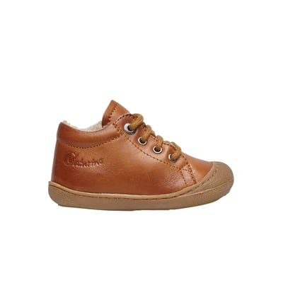 Chaussures premiers pas en cuir doublés en laine COCOON NATURINO