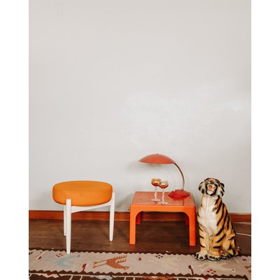 Table basse orange Liv N°146 - Bon état DEBONGOUT