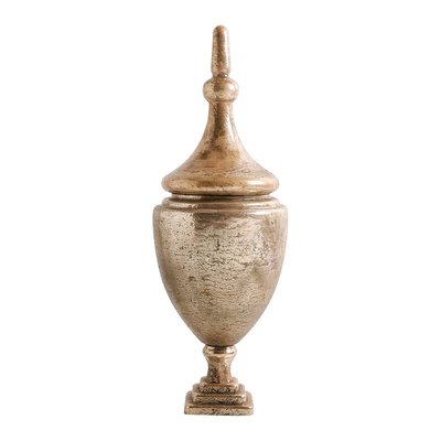 Pot jarre DAPHNE en verre mercurisé finition argent antique BLANC D’IVOIRE