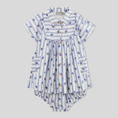Robe manches courtes col polo avec culotte imprimées en coton BIO BOUT'CHOU