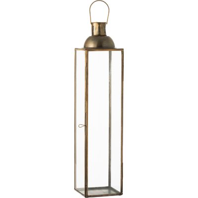 Lanterne carrée antique en verre et métal bronze élégance RECOLLECTION