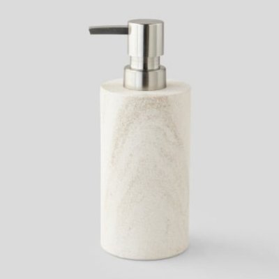 Distributeur à savon en marbre beige MONOPRIX