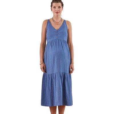 Robe fines bretelles gaze de coton grossesse et allaitement VERTBAUDET