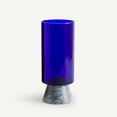 Hohe Schale Trapani, blaues Glas und Marmor AM.PM