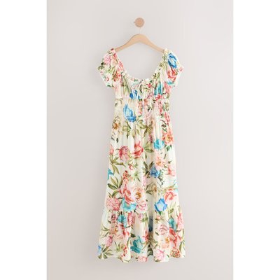 Robe midi à manches bouffantes NEXT