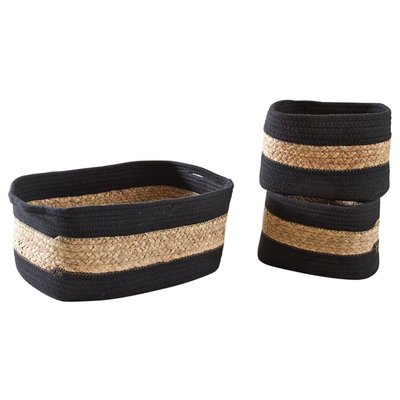 Corbeilles rectangulaires en jacinthe et coton (Lot de 3) AUBRY GASPARD