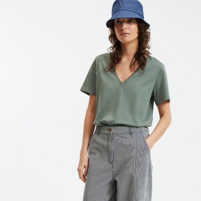Loose T-shirt met V-hals, korte mouwen LA REDOUTE COLLECTIONS