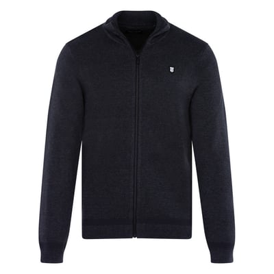 Gilet anthracite uni 100% coton coupe régular avec un col cheminée TEDDY SMITH