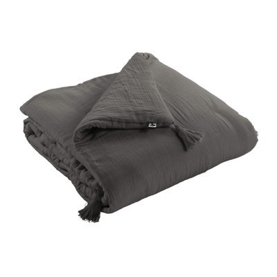 Couvre-lit double gaze de coton TERRE DE NUIT