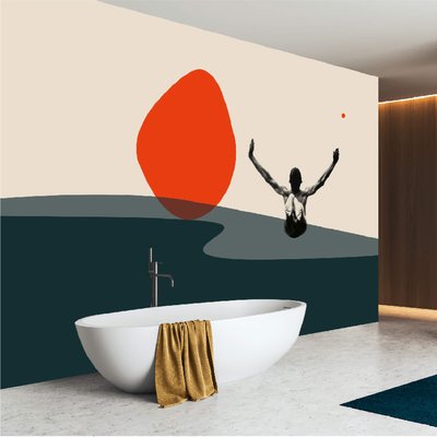 Papier peint abstrait et photographie - Roc - 340cm x 280cm (L x H) LA TOUCHE ORIGINALE