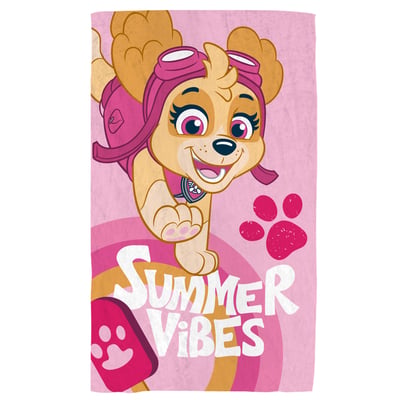 Serviette de bain et de plage imprimé 100% coton, GOOD VIBES PAT PATROUILLE