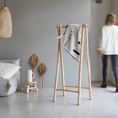 Porte serviette simple en teck massif KILIM TIKAMOON