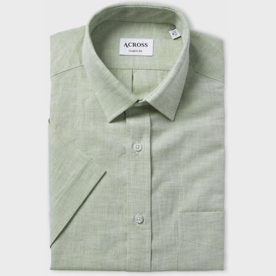 Chemise Confort fit manches courtes en lin coton organique ACROSS