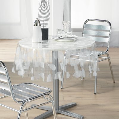 Nappe ronde transparente print feuilles DOUCEUR D'INTÉRIEUR