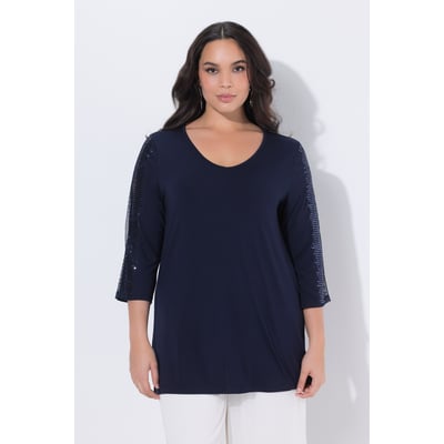 T-shirt décolleté en V et manches 3/4 ULLA POPKEN