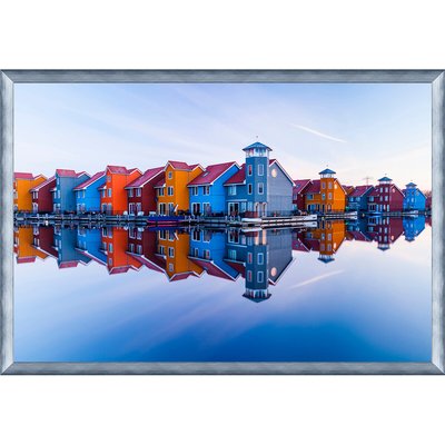 Tirage Encadré Sur Aluminium Colored Homes 120x80 Cm TIRAGE D'ART CEANOTHE