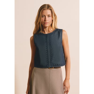 Top col V en coton BRUNO BROD ETAM