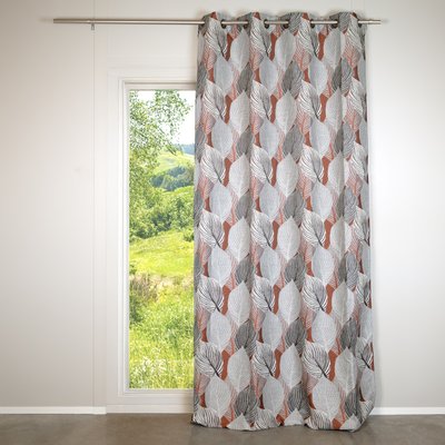 Rideau jacquard motif feuilles de ficus HOME MAISON