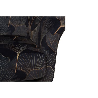 Fauteuil en velours peau de pêche aux motifs fleuris - NOAH AMADEUS