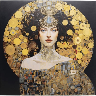 Tableau en verre Art Nouveau Lady 3D 80x80cm KARE DESIGN