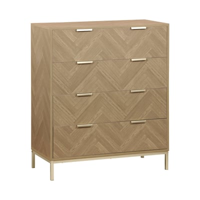 Commode de rangement décor chevrons 4 tiroirs BUDAPEST SWEEEK