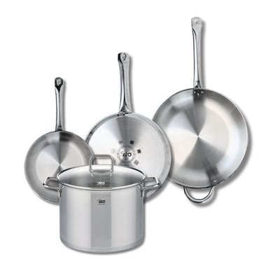 Batterie 3 poêles 24/28/32cm + 1 faitout 26cm PROFI CITRIN ELO