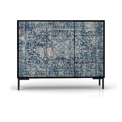 Buffet bas 2portes 4 tiroirs MDF imprimé Océan Bleu REALLY NICE THINGS