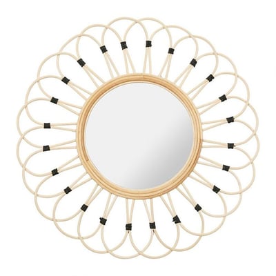 Miroir rond rotin Marguerite naturel D50 DECORATIE