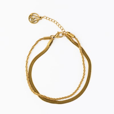 Bracelet chaîne miroir et twistée en acier inoxydable BALABOOSTE