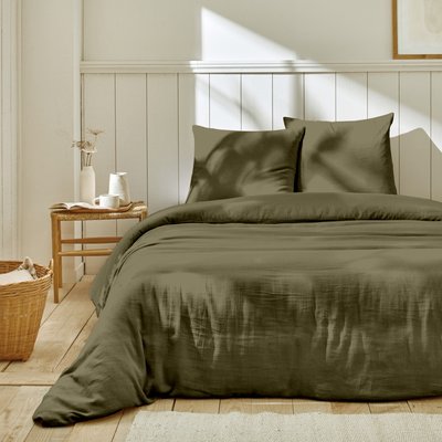 Parure housse de couette gaze de coton unie C DESIGN HOME TEXTILE