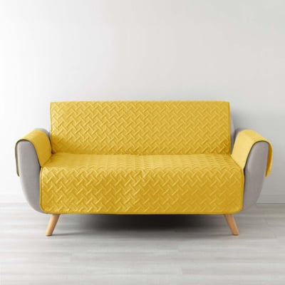 Protège canapé 3 places matelassé 279x179 uni Lounge noisette DECORATIE
