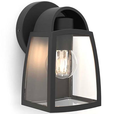 Applique murale d'extérieur sur secteur KELSEY aluminium noir culot E27 H20cm LUMISKY