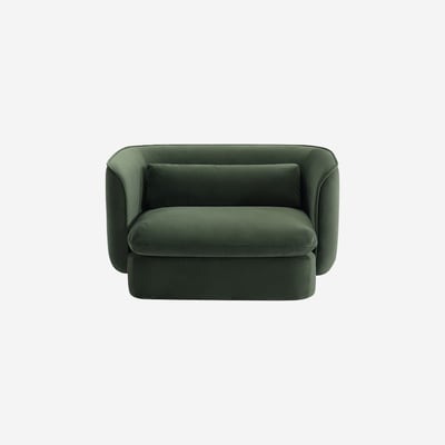Fauteuil en tissu garni de plumes KALMIA HABITAT