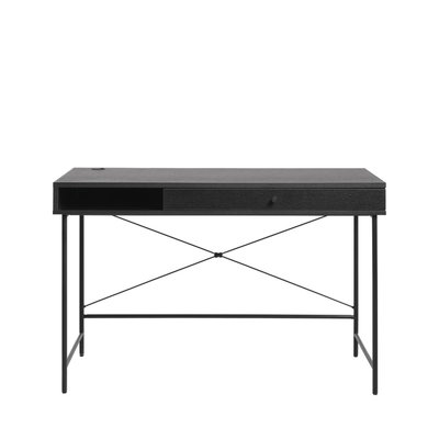 Bureau 1 tiroir 1 niche en bois et métal L120cm- RINTO DRAWER