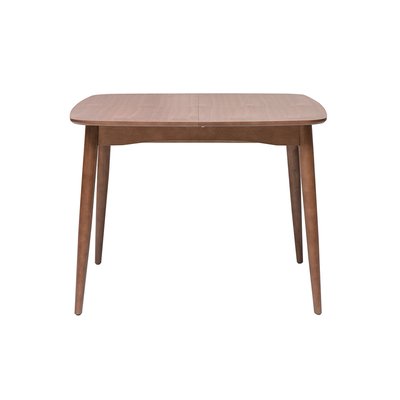 Table extensible rallonges intégrées carrée en bois foncé noyer L100-140 cm HELMA MILIBOO
