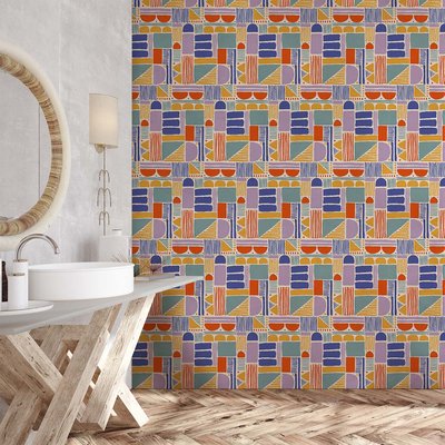 Papier peint formes d'étude HEXOA