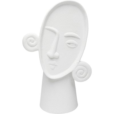 Vase visage bouclé blanc 29cm KARE DESIGN