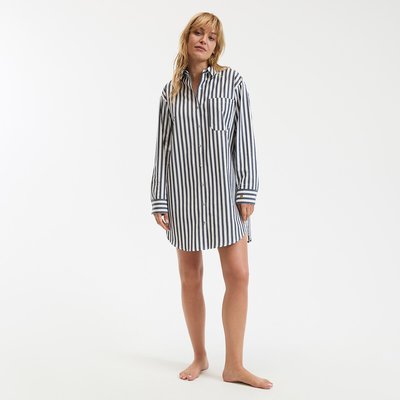Chemise de nuit popeline rayée, Signature carola LA REDOUTE COLLECTIONS