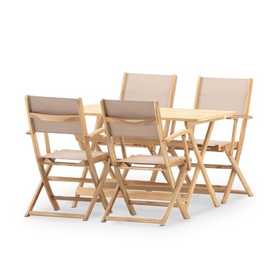 Salon de jardin, 4 chaises, JAVA LIGHT DEFORA HOME