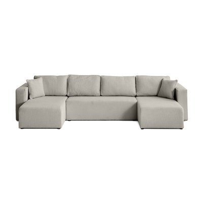 Canapé Panoramique Convertible Tissu bouclette 7 places - TOPAZE LISA DESIGN