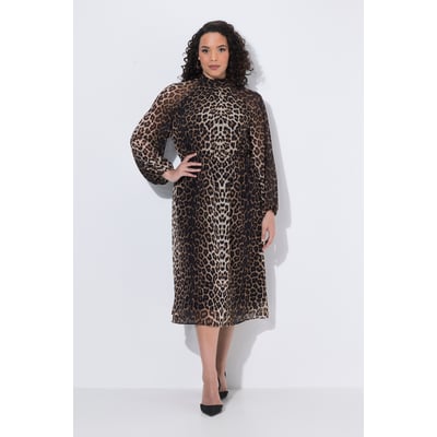 Robe midi motif léopard, coupe évasée ULLA POPKEN