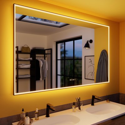 Miroir avec lumières intégrées en verre NEO FRAME SENSEA