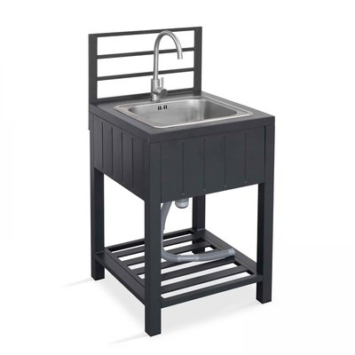 Meuble évier en inox pour cuisine extérieure OVIALA