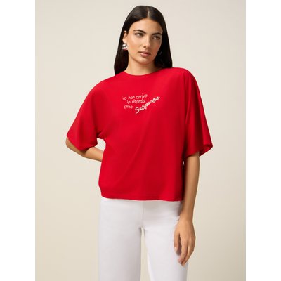 T-shirt à coupe boxy avec manches courtes au coude OLTRE