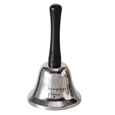 Cloche à main métal argenté et plastique noir 7.5x7.5x13.5cm WADIGA