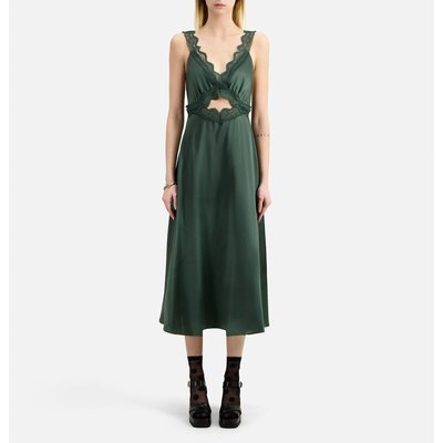 Robe midi fluide  bretelles en dentelles THE KOOPLES
