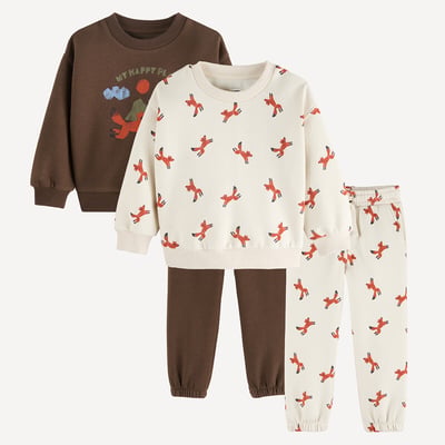 Lot de 2 ensembles 2 pièces, sweats et pantalons, imprimé animalier LA REDOUTE COLLECTIONS
