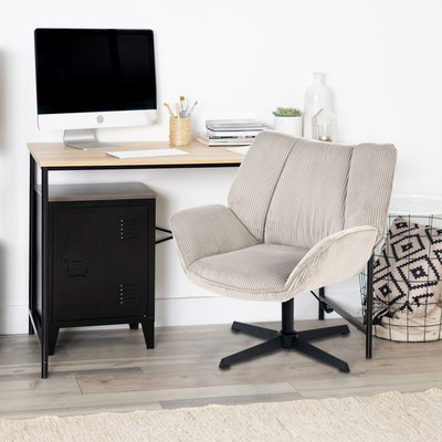 Chaise de bureau rotatif réglable en hauteur en velours côtelé, DUROTHILOFFICE MEUBLES COSY