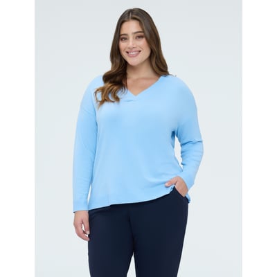 Pull col V en mélange viscose FIORELLA RUBINO